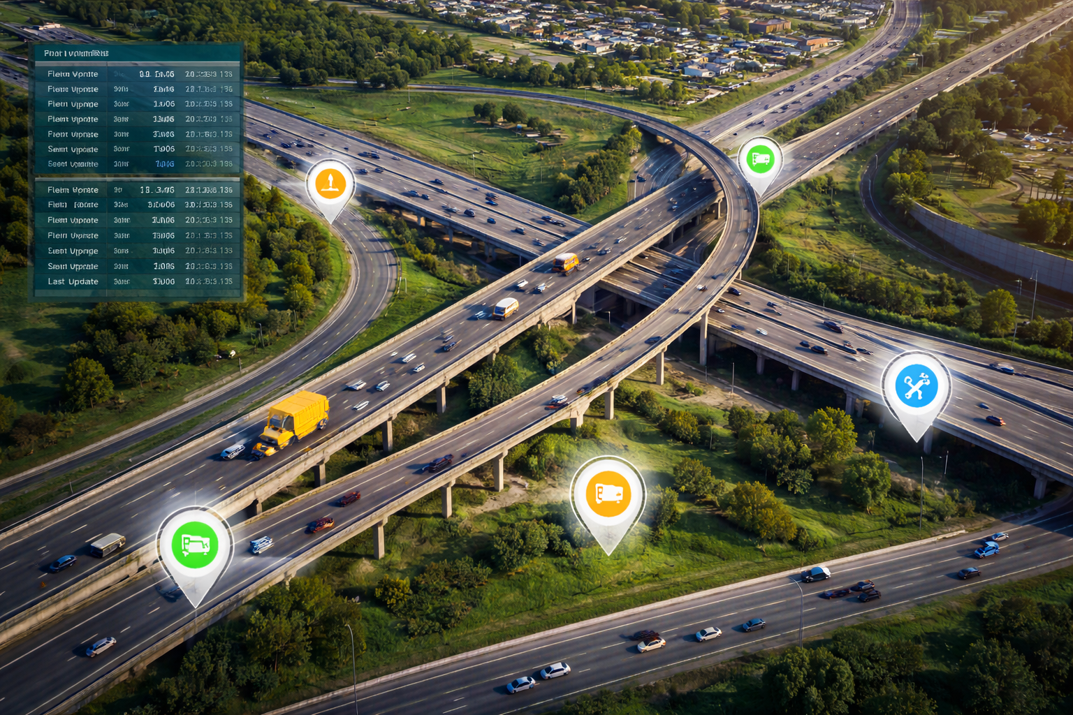 Department of Transportation highway fleet vehicles for real-time GPS tracking